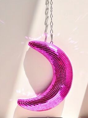 Pink Crescent Disco Moon